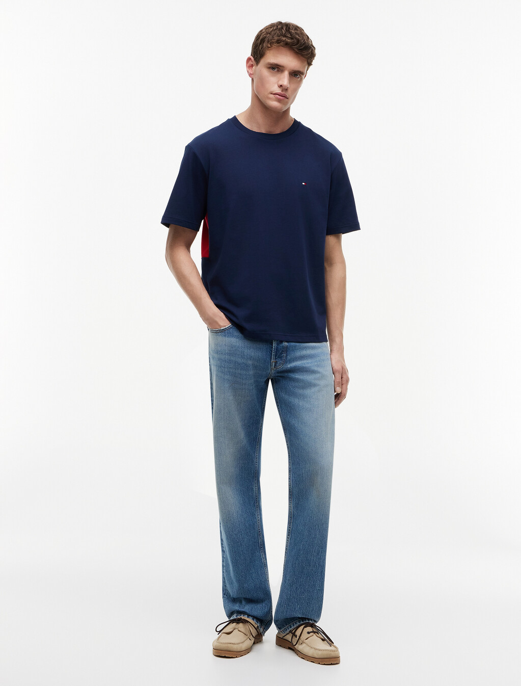 Crewneck Flag T-Shirt, Carbon Navy, hi-res