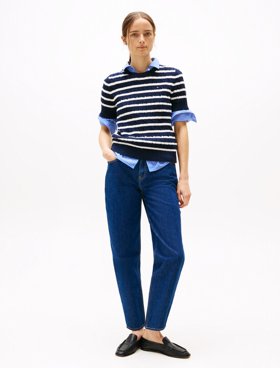 Cable Knit Short Sleeve Jumper