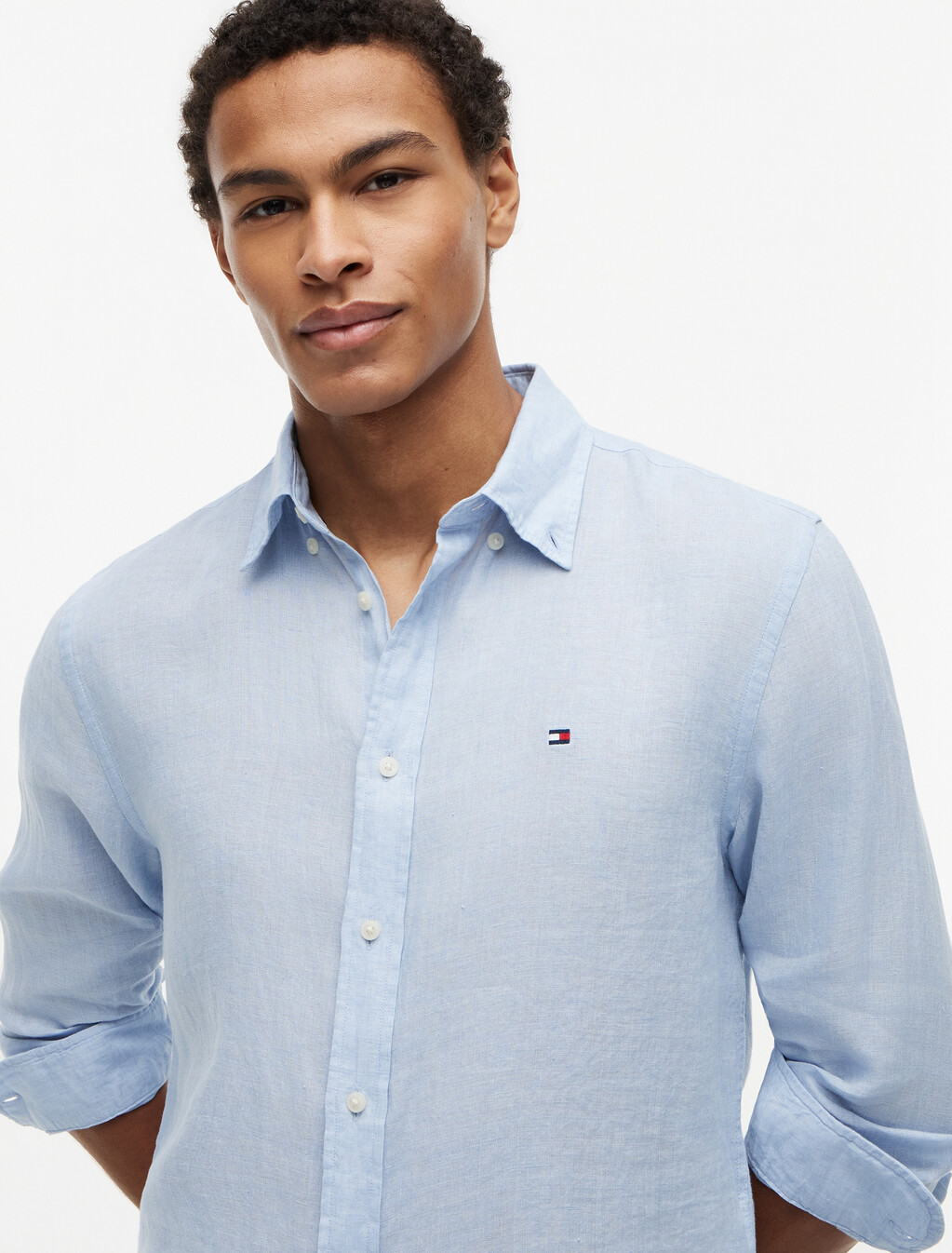 Asia Fit Pigment Dyed Shirt, Breezy Blue, hi-res