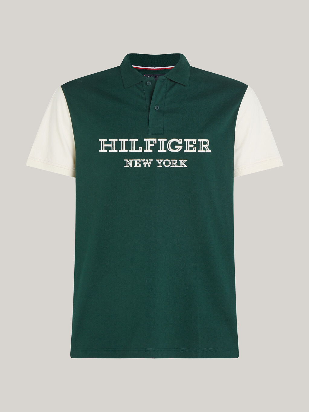 Hilfiger Monotype Colour-Blocked Regular Fit Polo, Calico / Hunter, hi-res