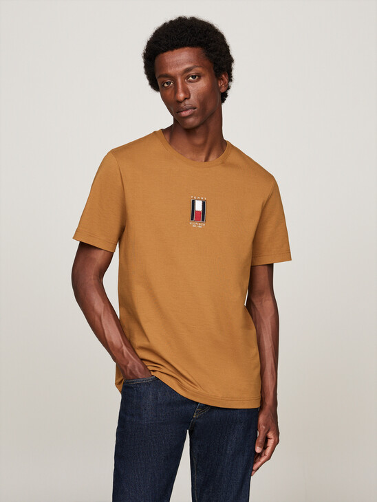 Vertical Flag Embroidery T-Shirt