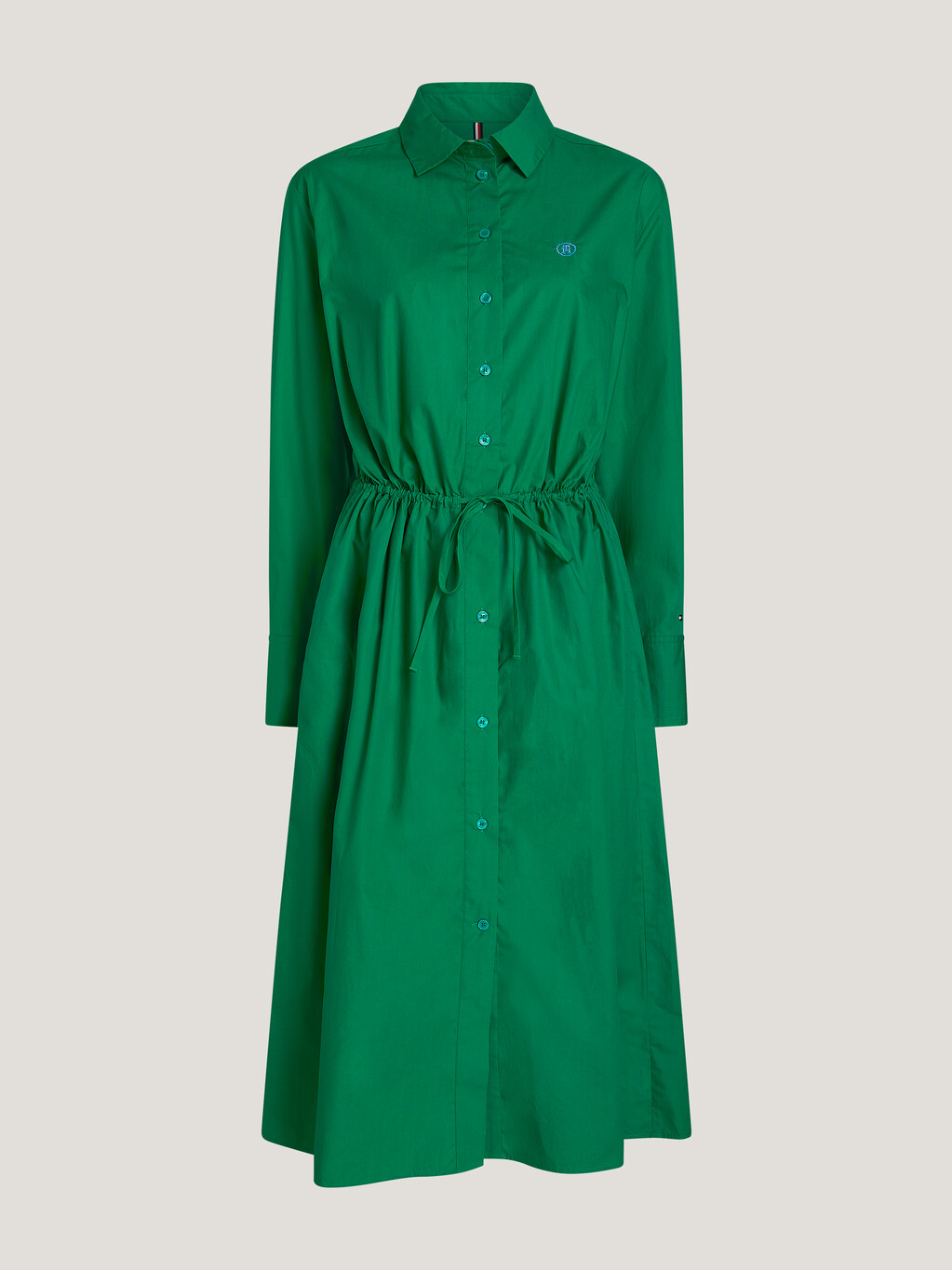 TH Monogram Stripe Relaxed Midi Shirt Dress, Olympic Green, hi-res
