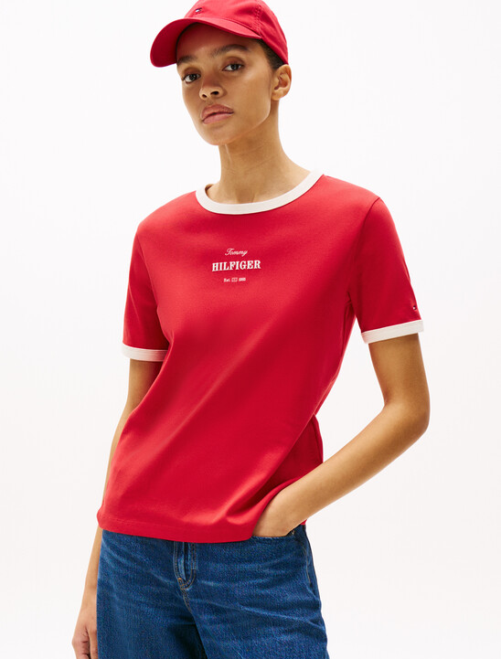 Logo Contrast Trim T-Shirt