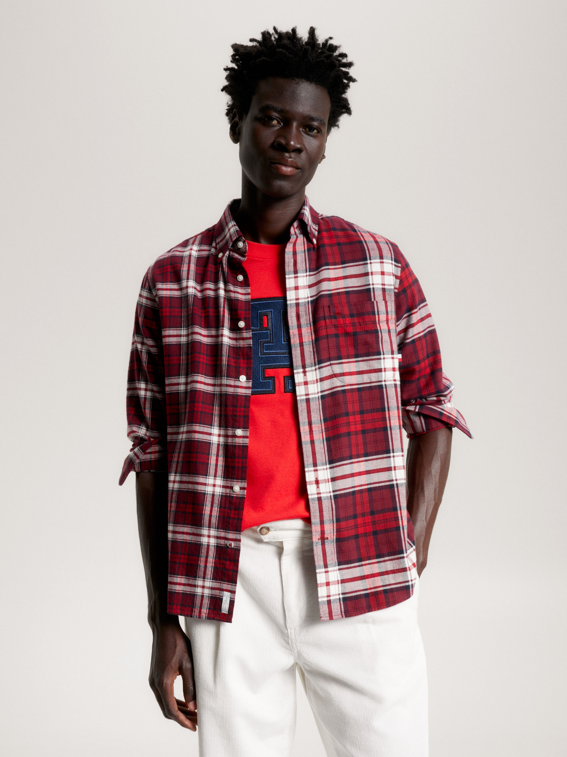 Tommy Tartan Blocked Archive Fit Shirt red Tommy Hilfiger