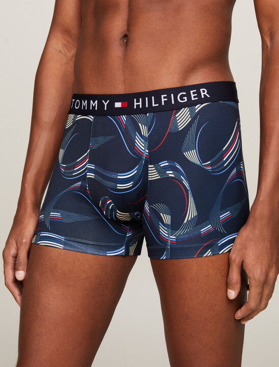 Th Original Print Logo Waistband Trunks, Retro Ribbon Des Sky Th Original Print Logo Waistband Trunks