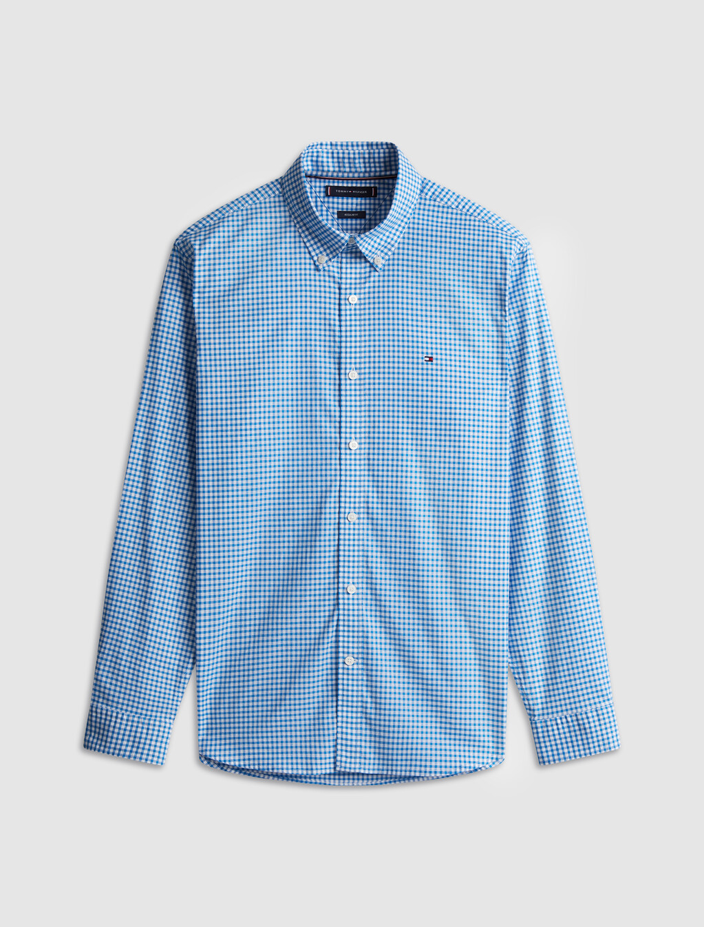Lightweight Oxford Gingham Shirt, Shirt Blue / Optic White, hi-res