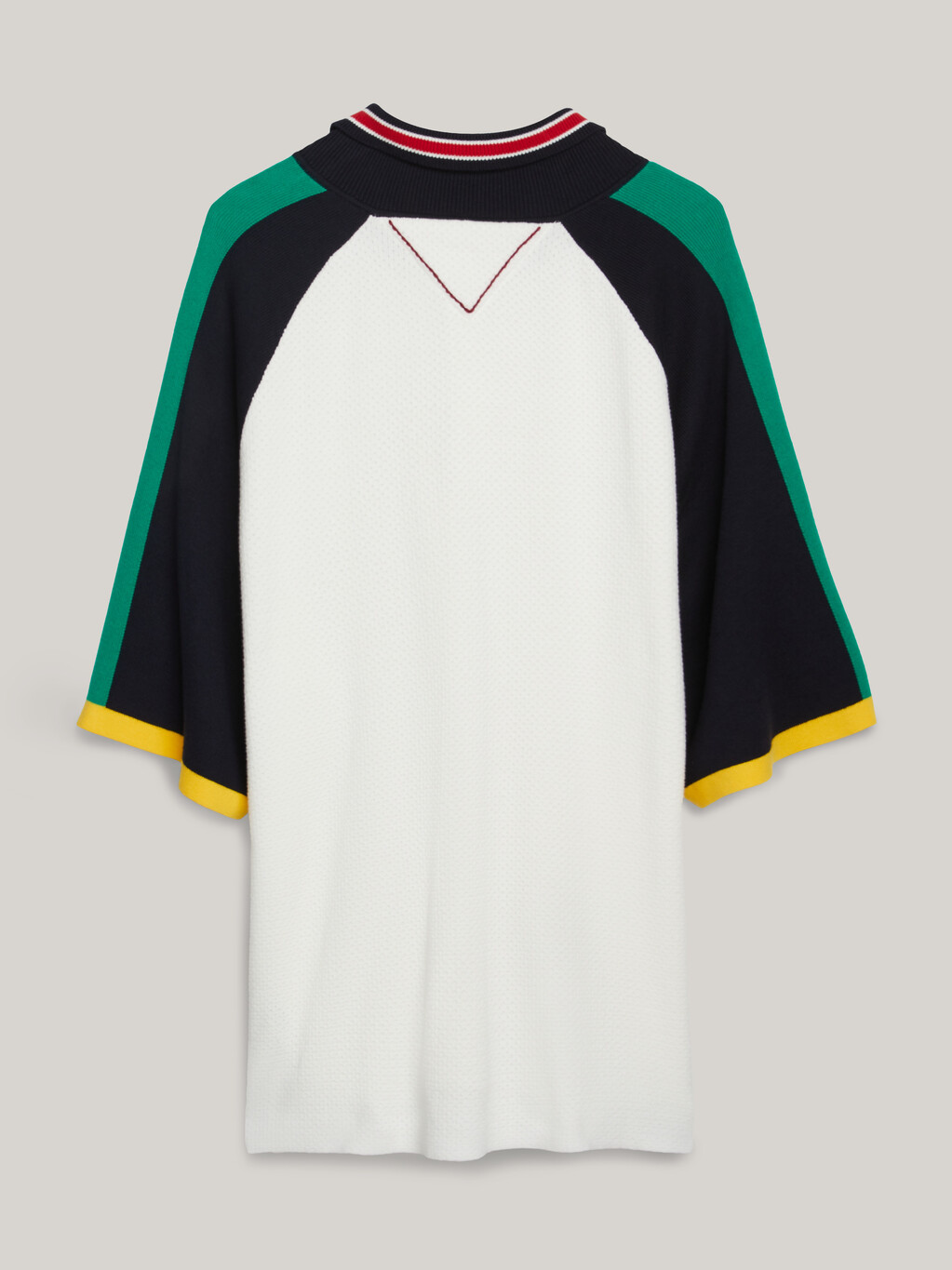 Crest Colour-Blocked Relaxed Polo, Ecru, hi-res