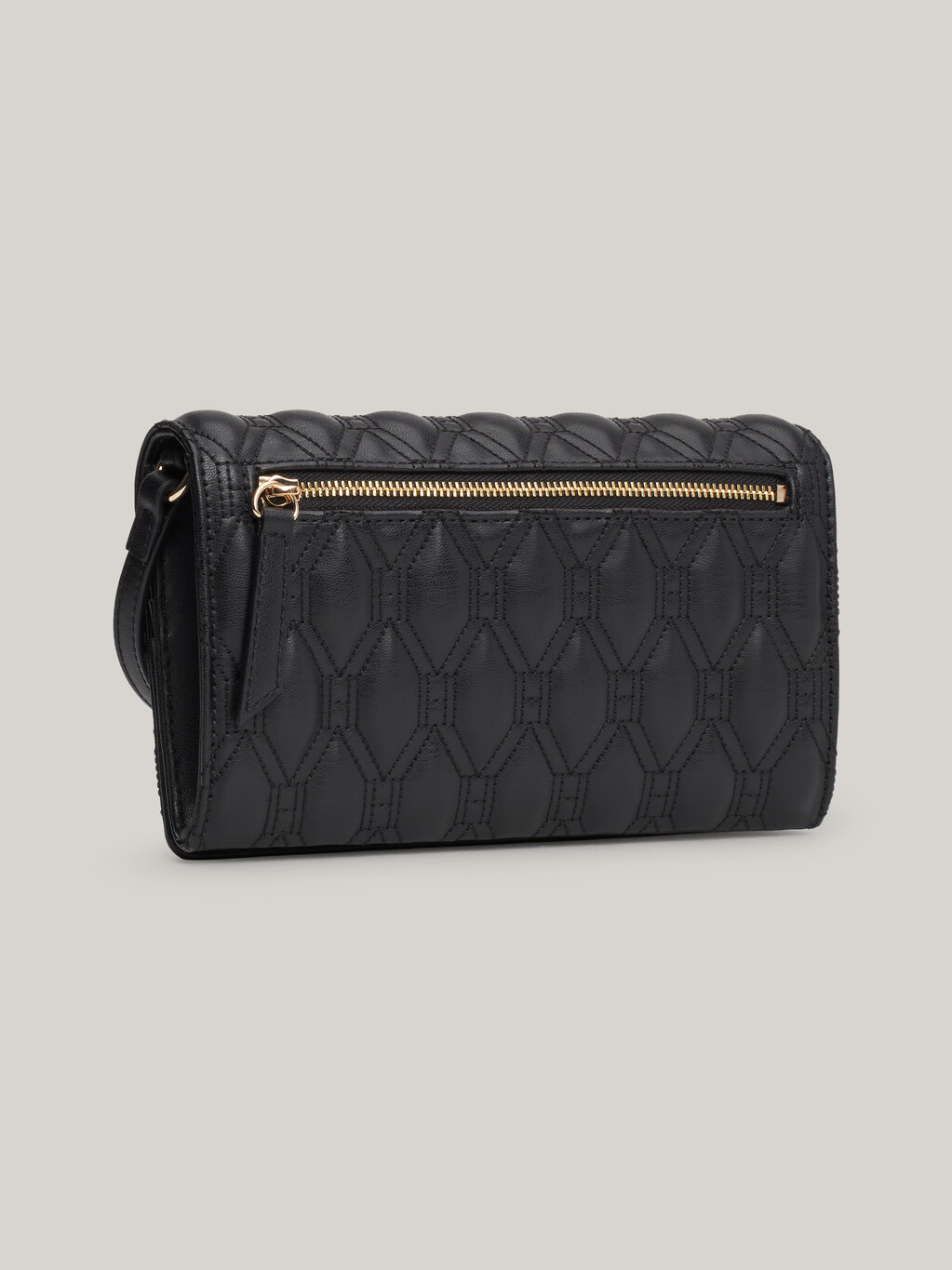 TH Monogram Diamond Quilted Crossover Bag, Black, hi-res