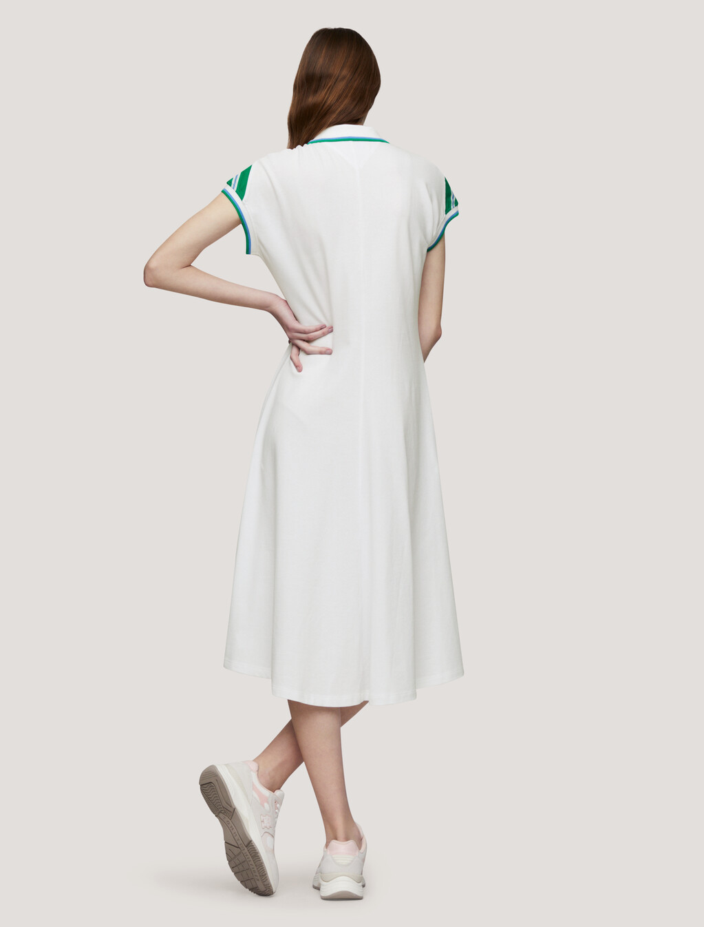 Tipped Polo Dress, Th Optic White, hi-res
