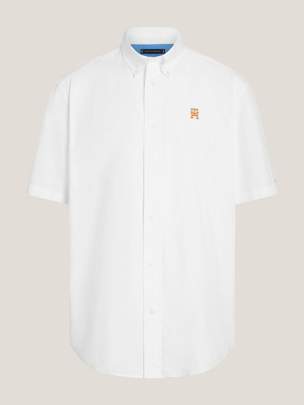 TH Monogram Regular Short Sleeve Shirt, Optic White, hi-res