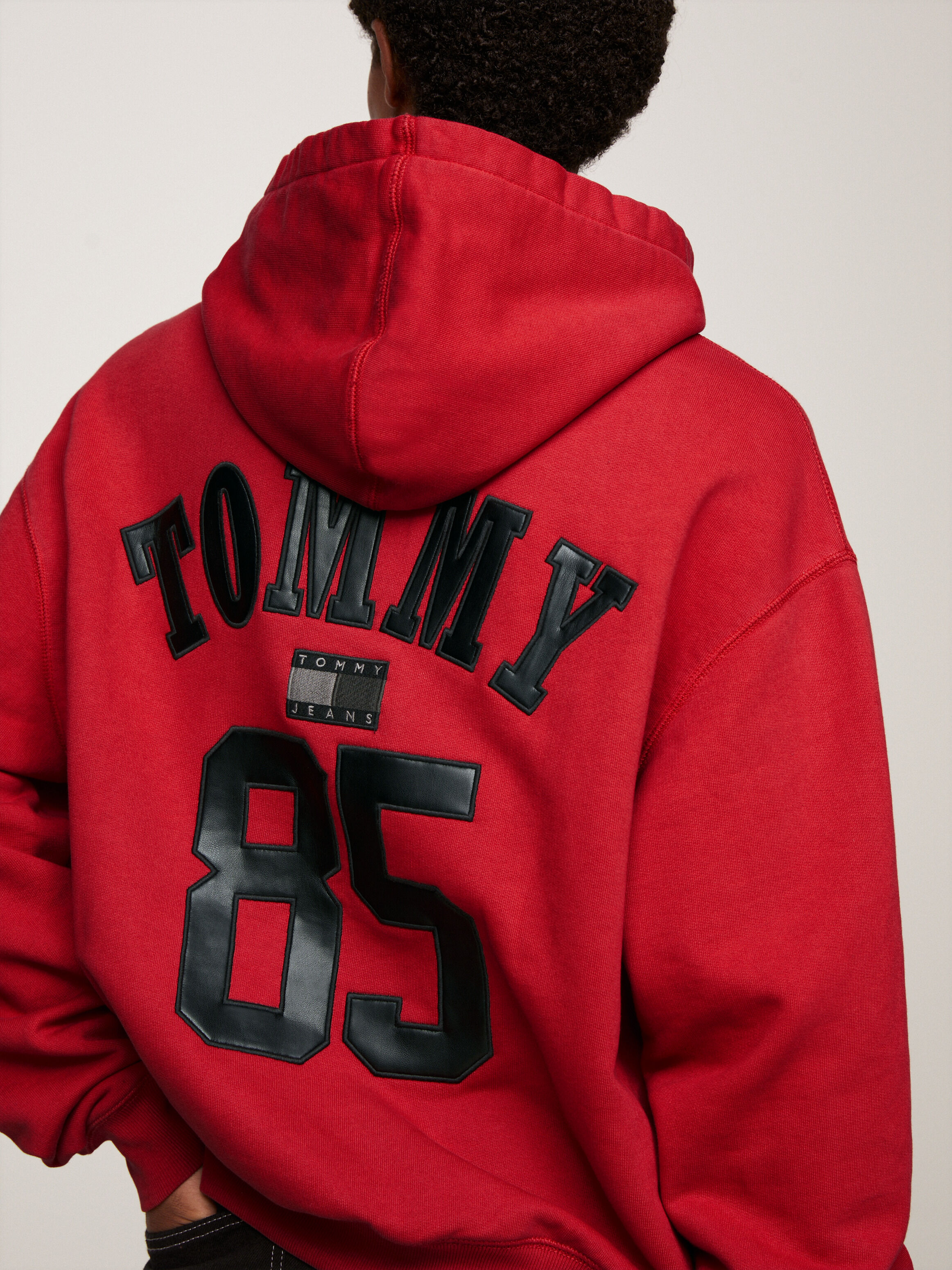 Red tommy jeans top hoodie