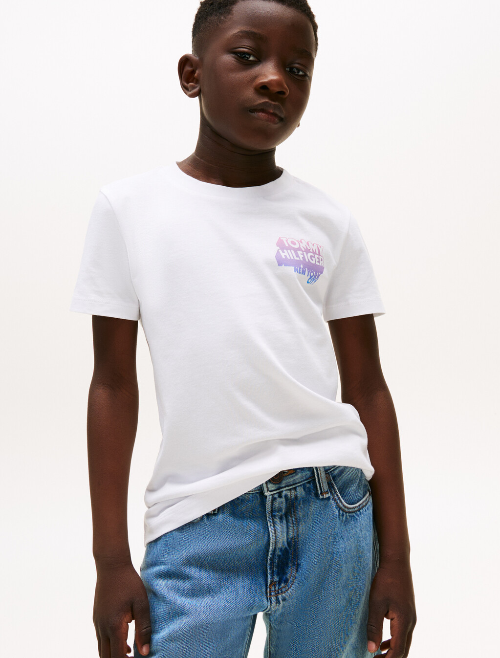 Graffiti Logo Print T-Shirt, White, hi-res