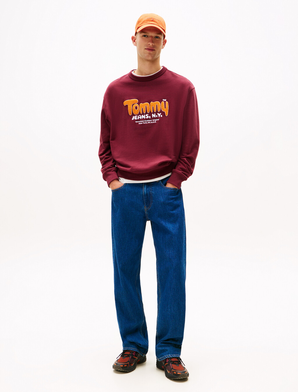 Bouclé Logo Relaxed Sweatshirt, Red Wine, hi-res
