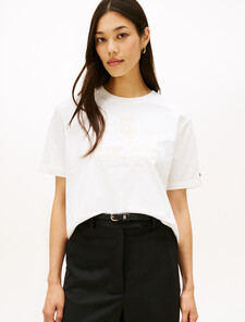 TH Crest Embroidery Relaxed T-Shirt, Ecru, hi-res