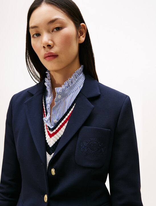 TH Crest Embroidery Slim Fit Blazer