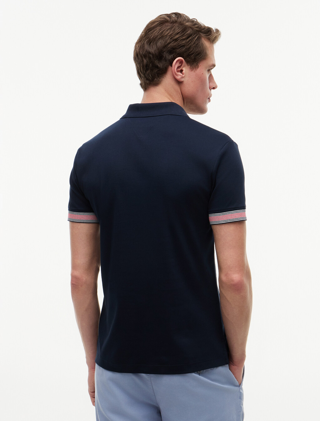 Slim Fit Fluid Cotton Polo Shirt, Desert Sky, hi-res