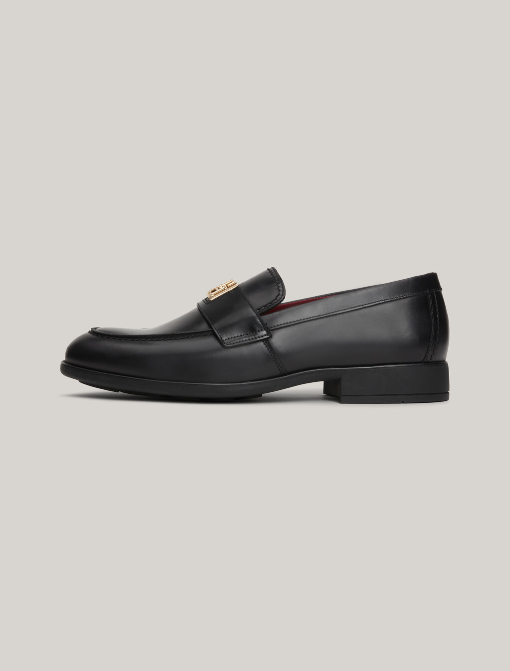 Elevated Leather Loafers, Black, hi-res