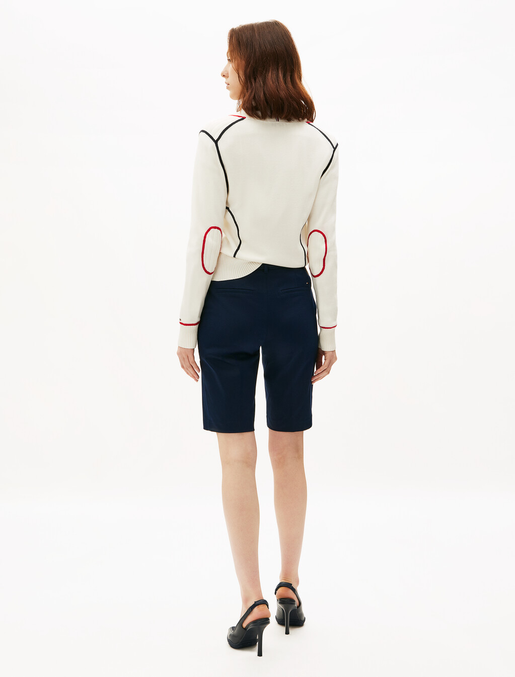 Linen Mix Belted Shorts, Dark Night Navy, hi-res