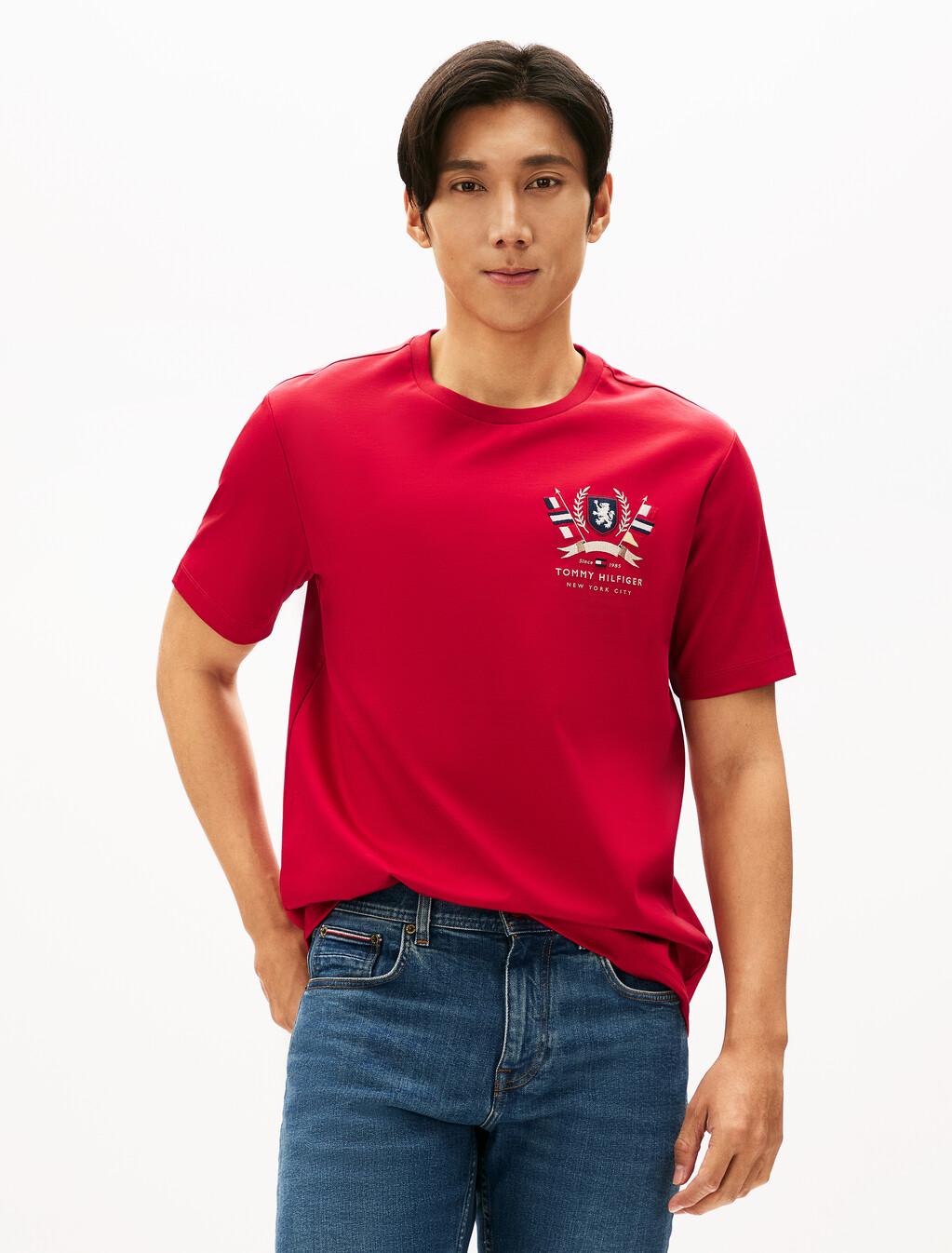 Hilfiger Crest Interlock T-Shirt, Medium Red, hi-res