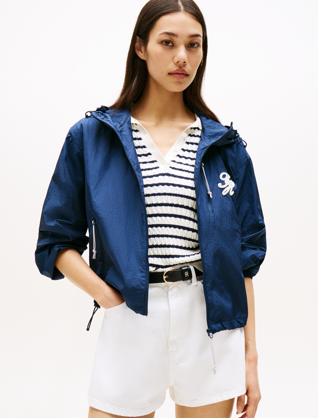 Nylon Fisherman Bomber Jacket, Dark Night Navy, hi-res