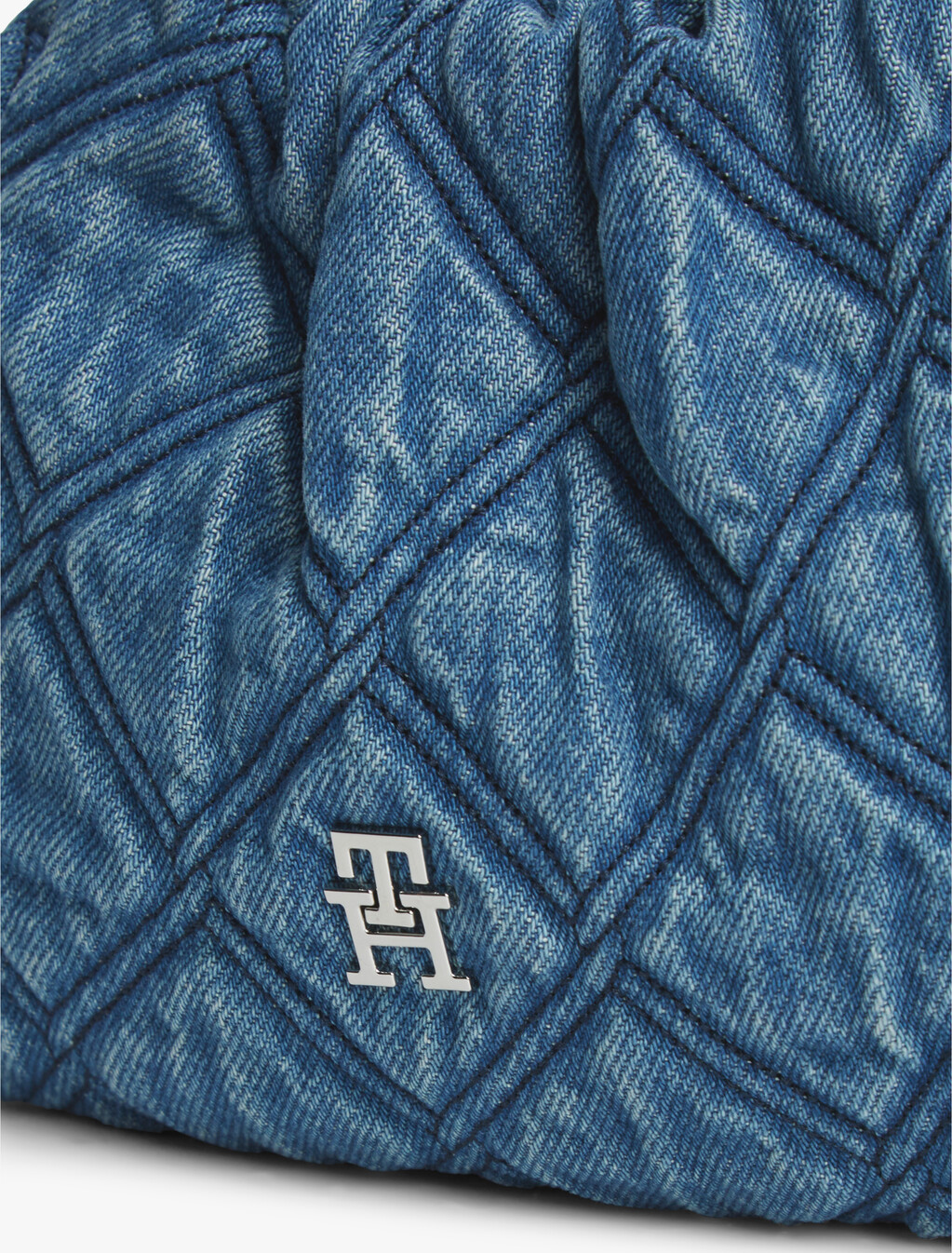 Quilted Denim TH Monogram Crossbody Bag, Denim, hi-res