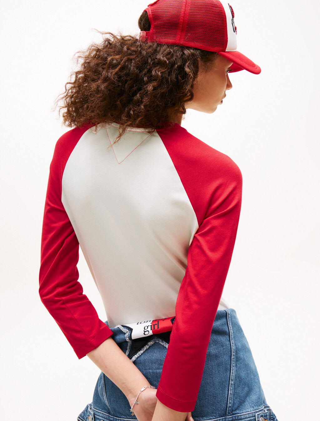 Tommy Girl Slim T-Shirt Mini Dress, Ivory Marl / Primary Red, hi-res