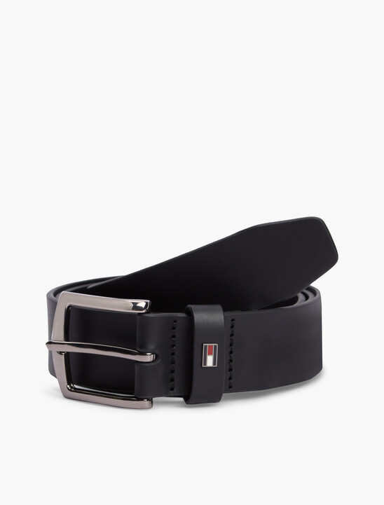Leather Enamel Flag Rectangular Buckle Belt