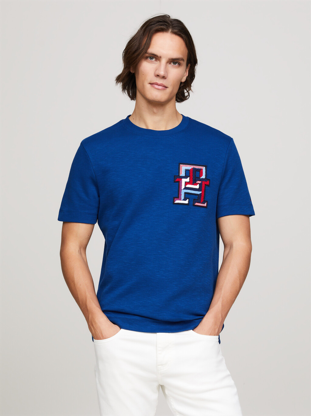 TH Monogram Bouclé T-Shirt, Anchor Blue, hi-res