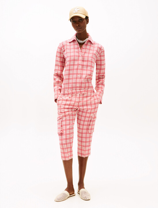 The Runway Collection Slim Check Cargo Trousers