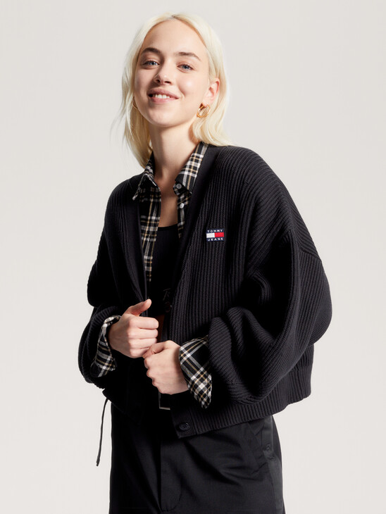 Essential Ribbed V-Neck Relaxed Cardigan