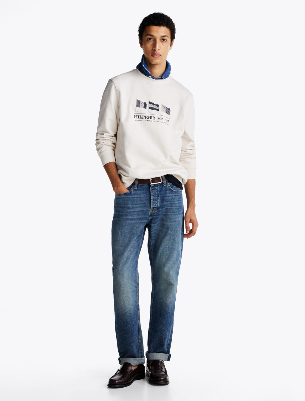 Hilfiger Flags Sweatshirt, Ivory Petal, hi-res