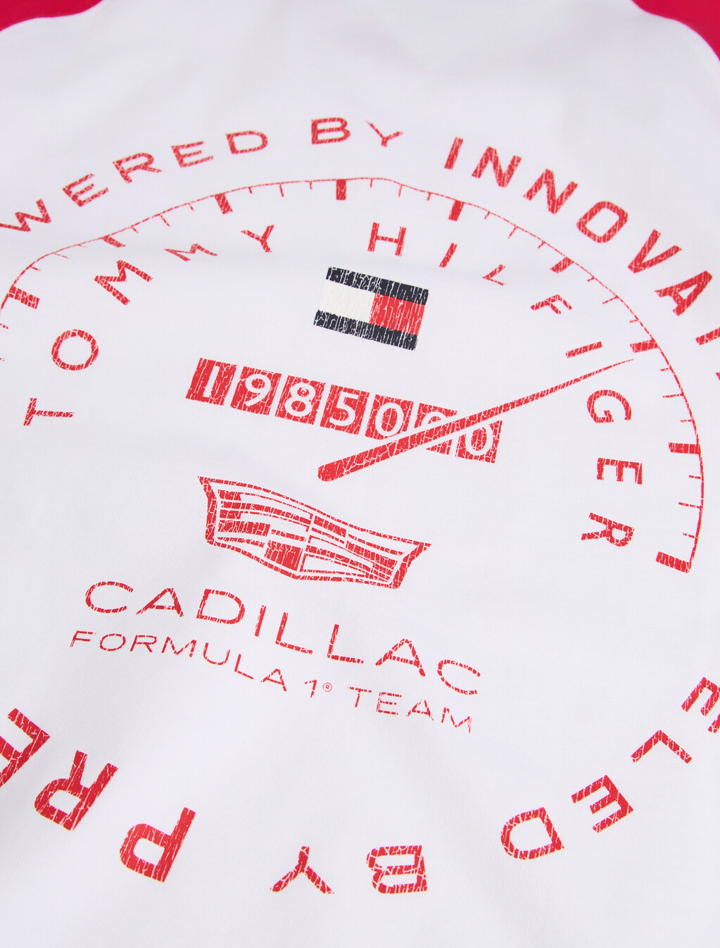 TH x Cadillac Formula 1&reg; Team Back Graphic Raglan T-Shirt, White / Red, hi-res