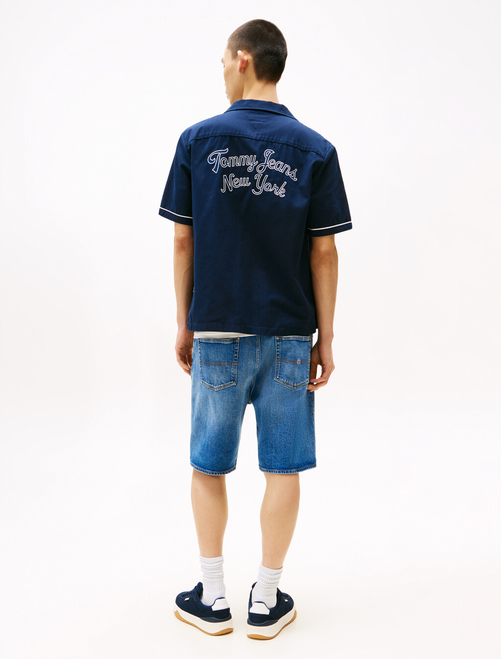 Back Logo Short Sleeve Shirt, Dark Night Navy, hi-res