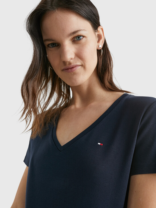 STRIPE SLIM FIT V-NECK T-SHIRT