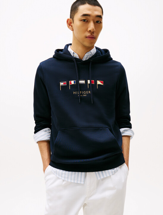 Multi-Flag Embroidery Hoody, Desert Sky 654 920 Multi-Flag Embroidery Hoody