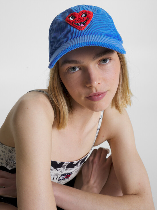 TOMMY X KEITH HARING CORDUROY BASEBALL CAP
