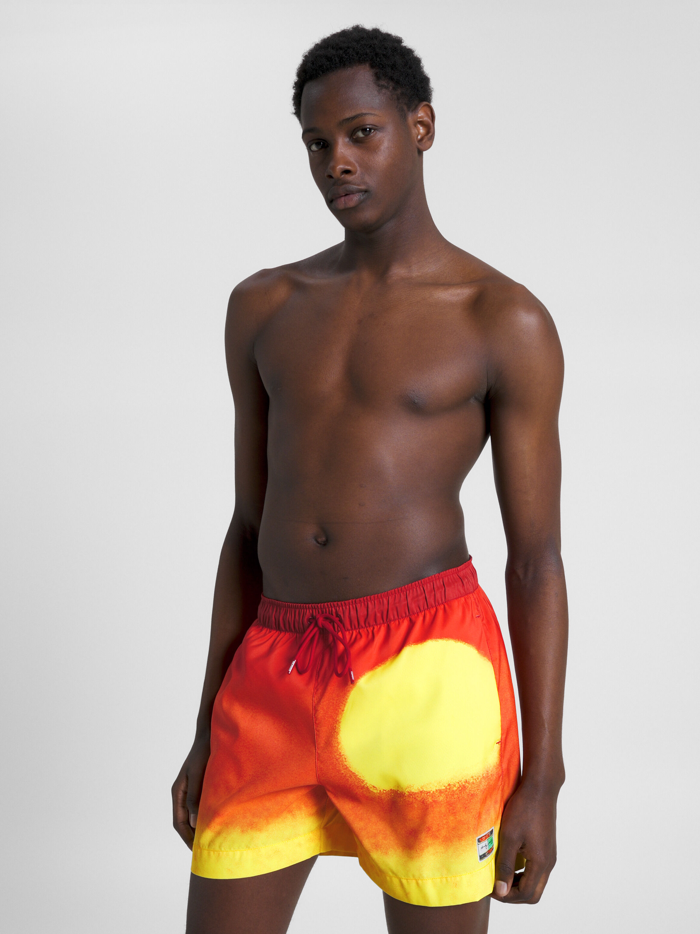 Mens denim sale swim trunks