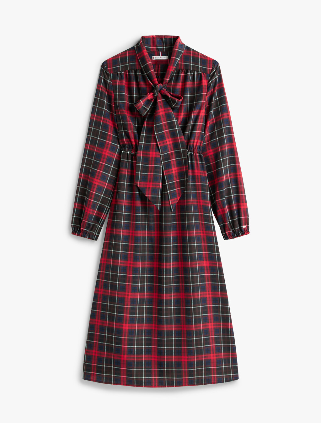 Tartan Crepe Shirt Dress, Dark Tartan Dark Night Navy, hi-res