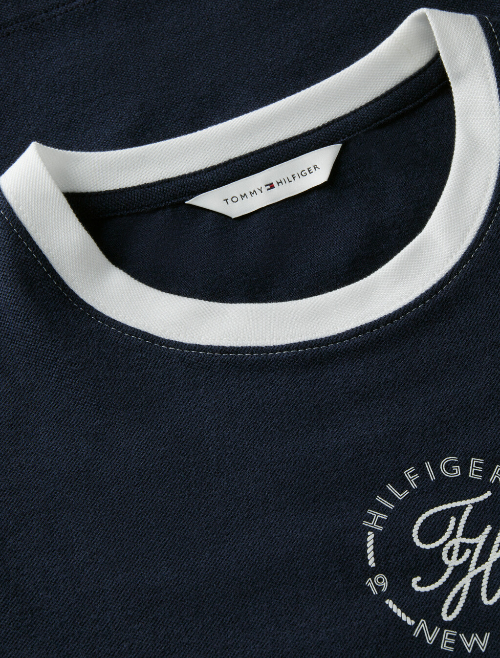 Logo Embroidery Ringer T-Shirt, Dark Night Navy, hi-res