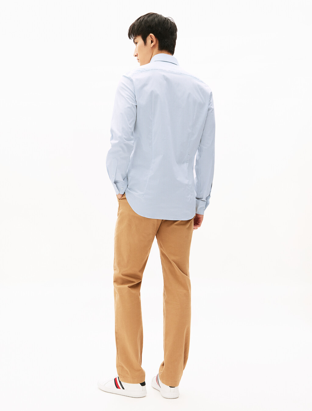 Stretch Poplin Stripe Shirt, Breezy Blue / Optic White, hi-res