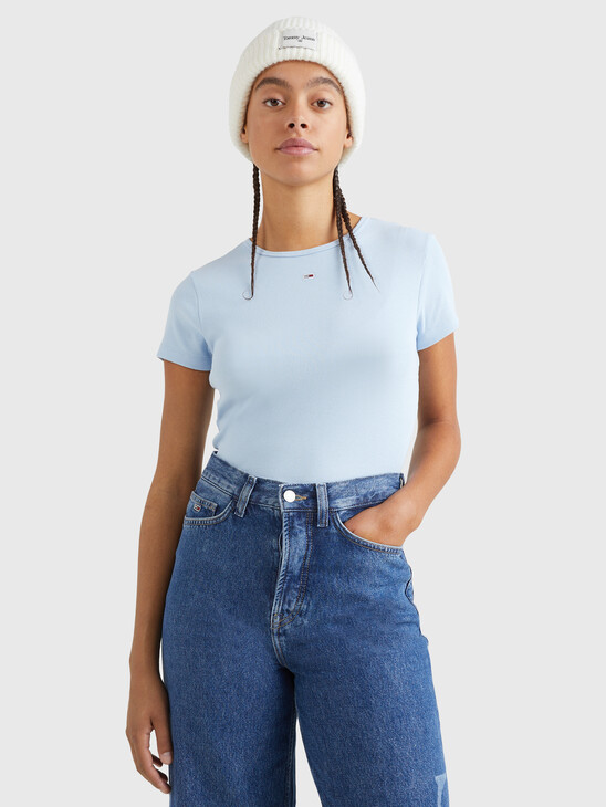 ESSENTIAL RIBBED FITTED T-SHIRT