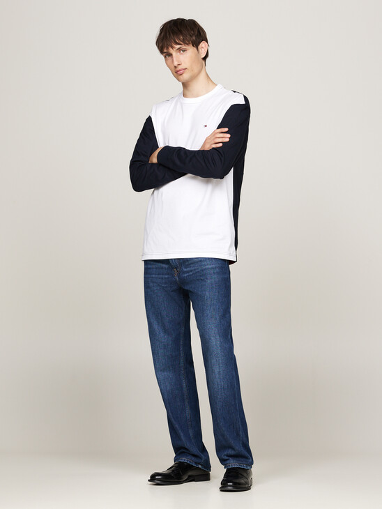 Colour-Blocked Relaxed Long Sleeve T-Shirt