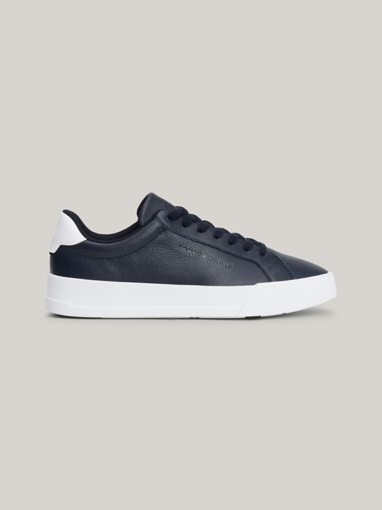 Pebble Grain Leather Court Trainers
