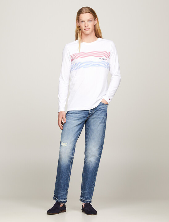 Moore Raw Hem Straight Tapered Jeans
