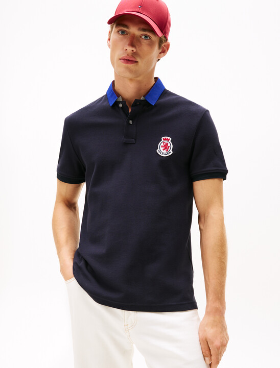 Regular Fit Herringbone Collar Pique Polo Shirt