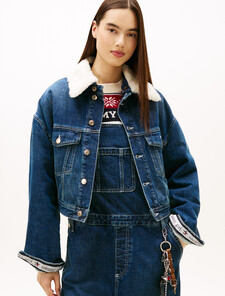 Tommy Girl Padded Trucker Jacket, Tinted Denim, hi-res