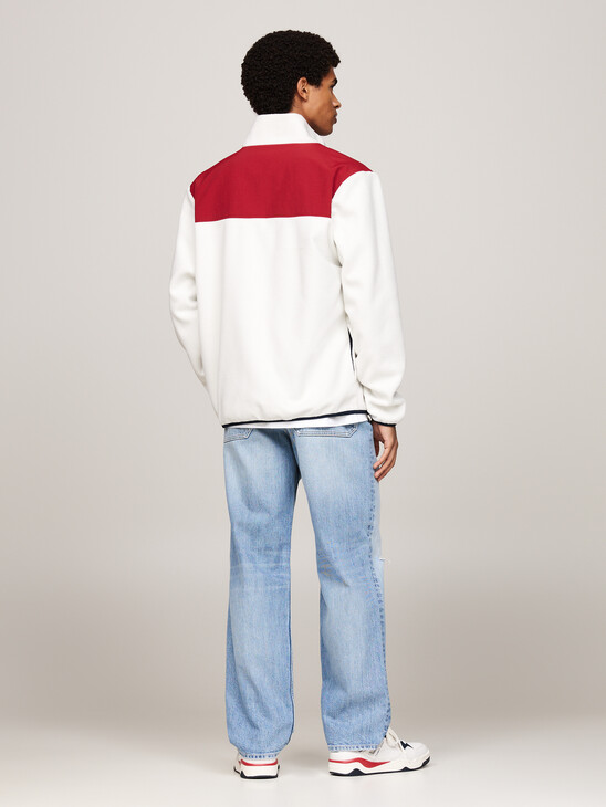 Colour-Blocked Fleece Relaxed Sweatshirt