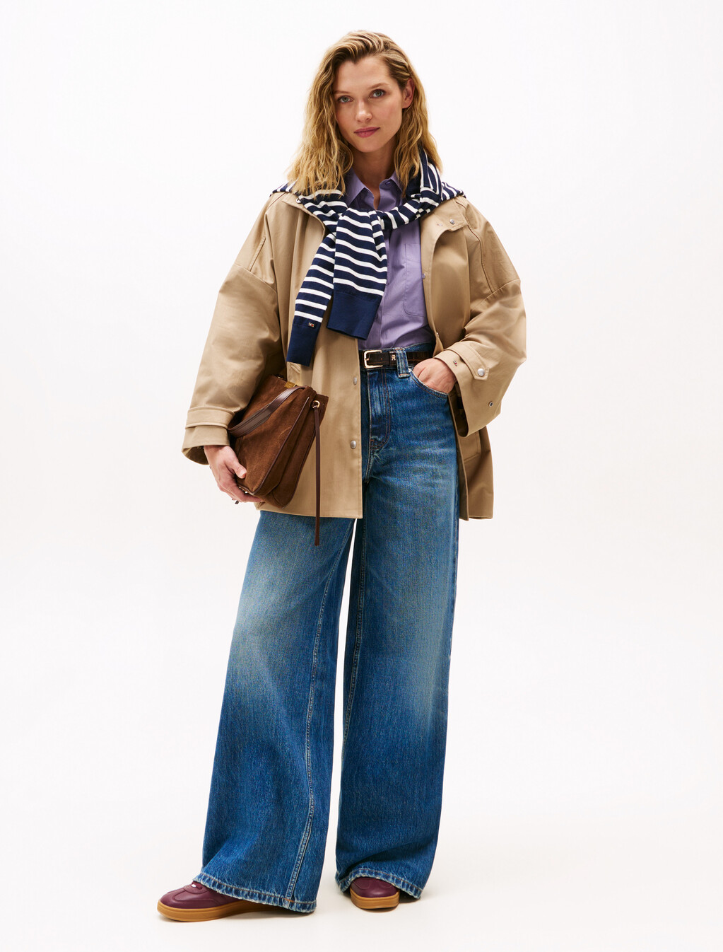 Water Repellent Oversized Car Coat, Beige, hi-res
