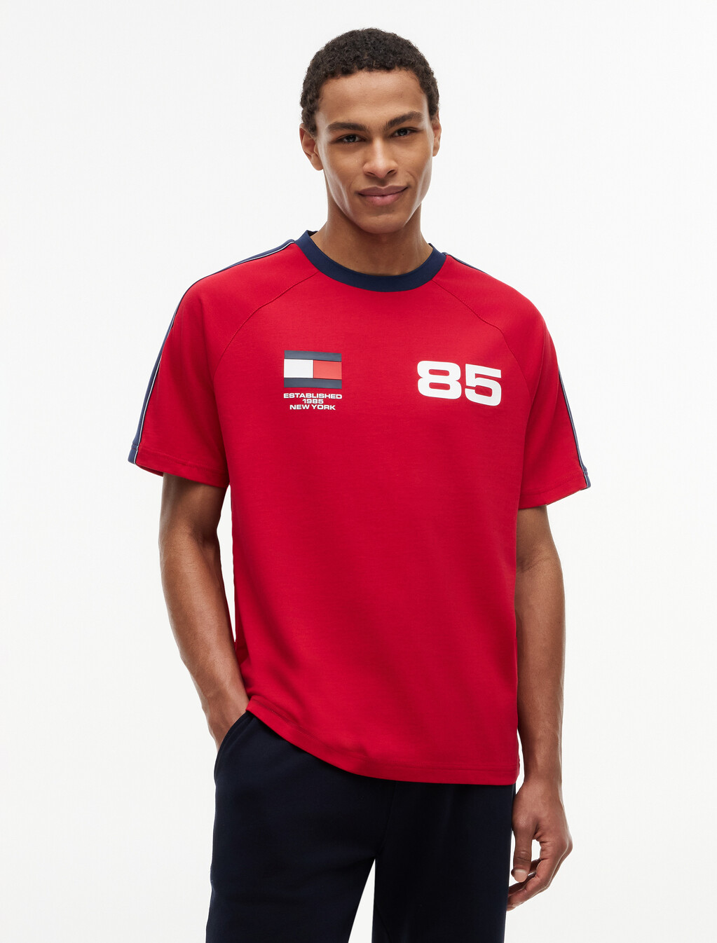 Relaxed Jersey T-Shirt, Medium Red, hi-res