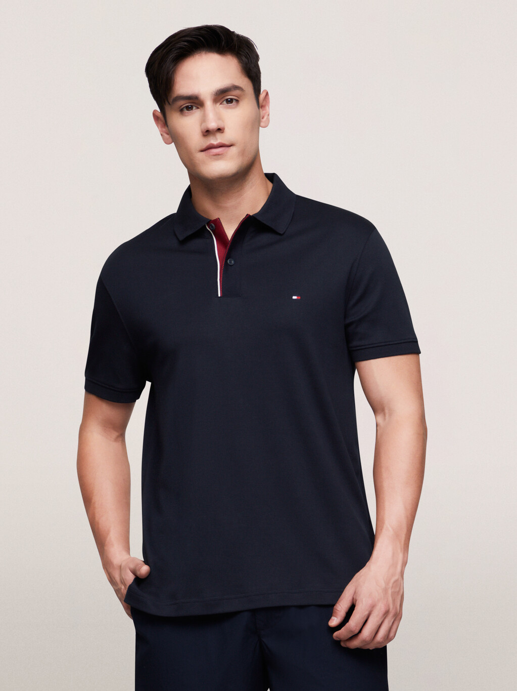 Stripe Placket Regular Polo, Desert Sky, hi-res